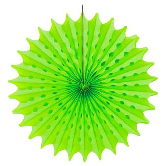 UV Leucht-Deckendeko Fächer aus Wabenpapier "Neon" 45 cm-neongrün