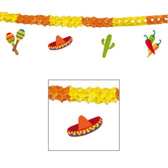 Wabenpapier-Girlande "Happy Fiesta" 4 m