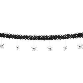 Wabenpapier-Girlande "Totenkopf des Grauens" 4 m