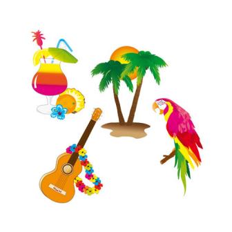 Wanddeko "Aloha und Flamingo" 4-tlg.