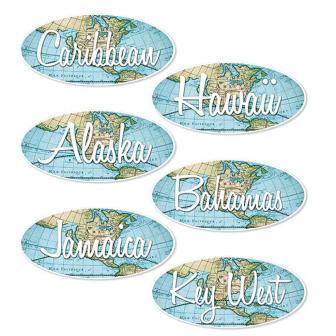 Wanddeko-Schilder Bon Voyage 6-tlg.