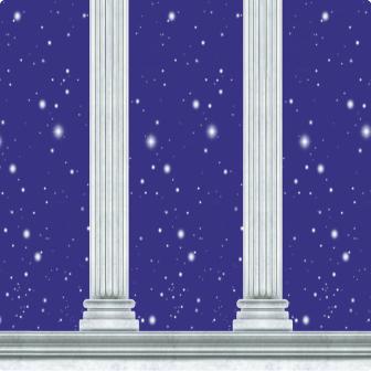 Wanddeko Säulengang mit Sternenhimmel 1,2 m x 9,1 m