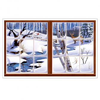 Wanddeko "Winterliches Fenster" 157 cm