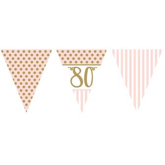 Wimpel-Girlande 80. "Geburtstag Ladylike" 3,7 m