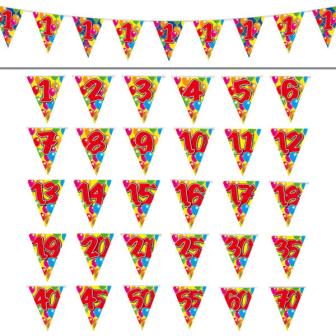 Wimpel-Girlande "Happy Birthday Bunte Ballons" 10 m -55