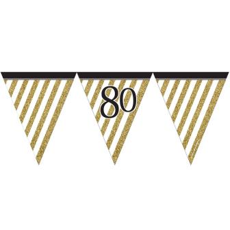 Wimpel-Girlande "Black & Gold 80" 3,7 m
