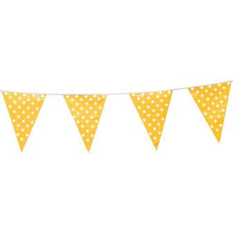 Wimpel-Girlande "Farbenfroher Punkte-Spaß" 3,6 m-gelb