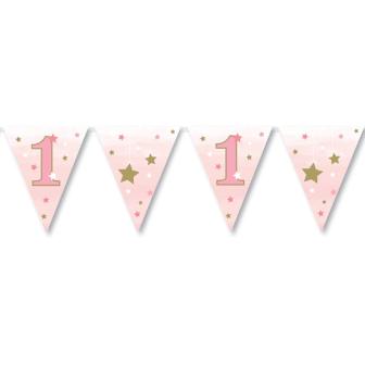 Wimpel-Girlande "Little Star" 3,7 m-rosa
