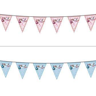 Wimpel-Girlande mit Klapperstorch 10 m