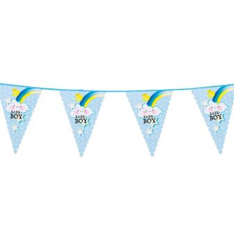 Wimpel-Girlande "Schnulleralarm 6 m-blau