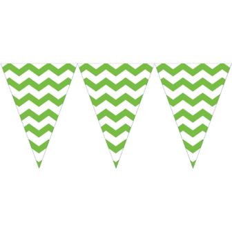 Wimpel-Girlande "Crazy Stripes" 2,74 m-grün