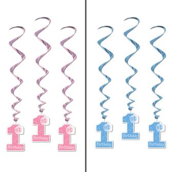 Wirbel-Deckenhänger "Erster Geburtstag" 5er Pack