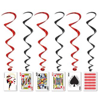 Wirbel-Deckenhänger "Pokerkarten" 102 cm 5er Pack