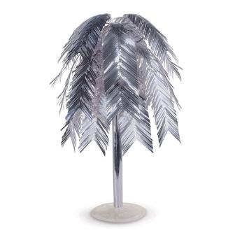 XXL-Tischdeko Fontäne "Glänzende Palme" 61 cm-silber