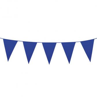 XXL Wimpel-Girlande einfarbig 10 m-blau
