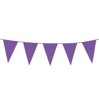 XXL Wimpel-Girlande einfarbig 10 m-lila