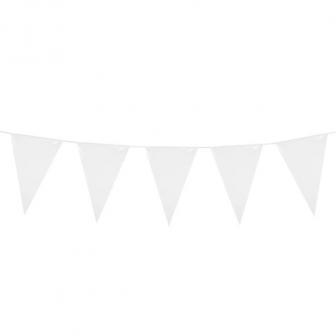 XXL Wimpel-Girlande einfarbig 10 m-weiß