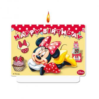Zahlenkerze "Minnie Maus" Happy Birthday 7 x 9 cm