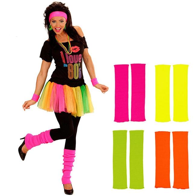 Neon Stulpen - 3 Paar (grün, pink, gelb