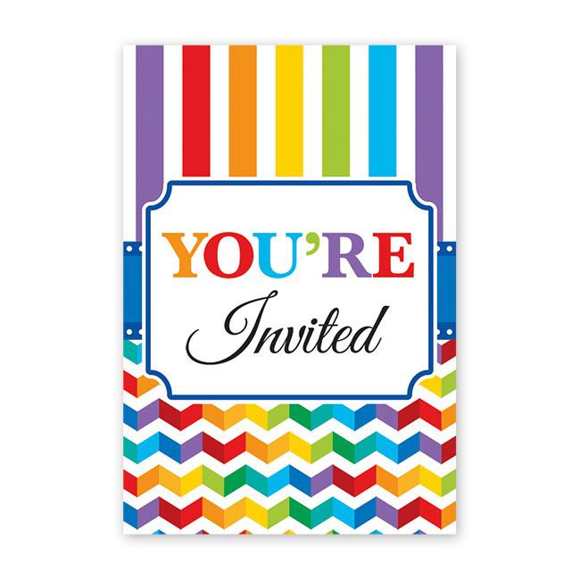 Einladungskarten "Farbenfroher Geburtstag" mit Umschlag 20er Pack