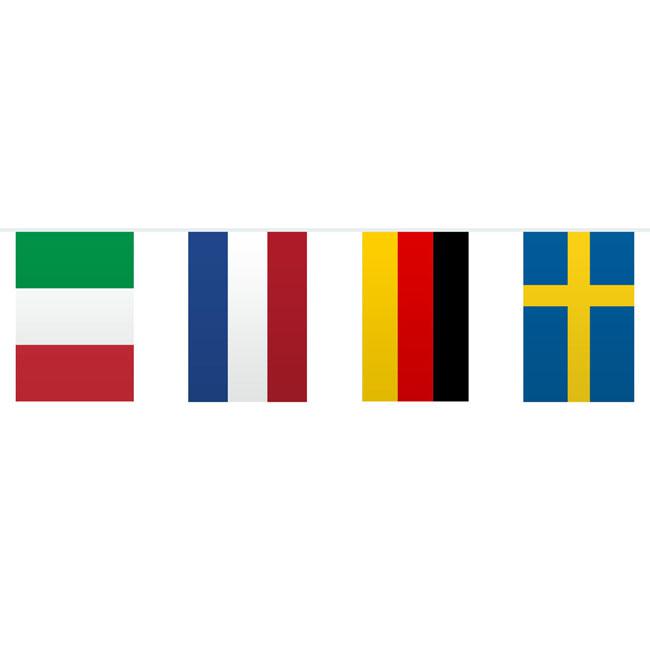 11M Flaggenkette Girlande mit 40 Spanien Flaggen, 14x21CM Fähnchen