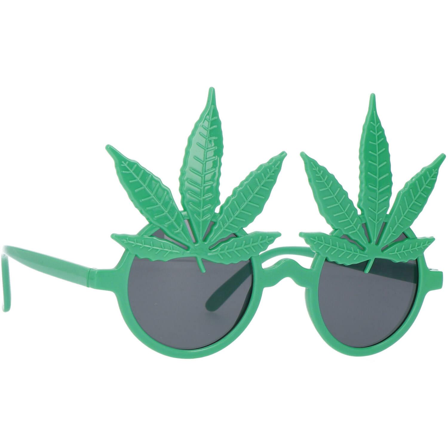 Grüne Partybrille Cannabis-Blätter günstig kaufen bei