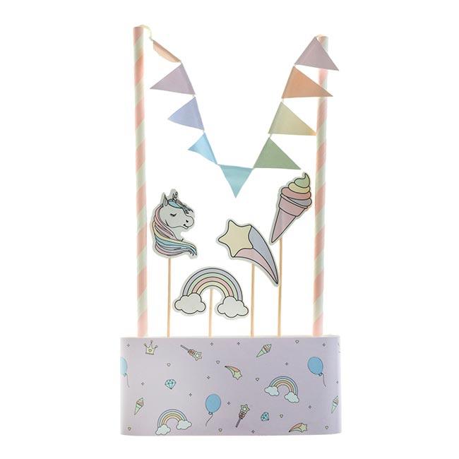 Kuchendeko "Zauberhaftes Einhorn" 6-tlg. günstig kaufen bei PartyDeko.de