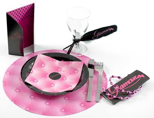 Tischdeko Federn /"Pink Glamour/" 6er Pack