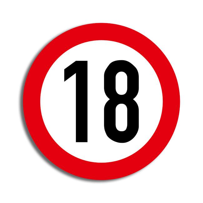 ORIGINAL Verkehrszeichen 18. Geburtstag Verkehrsschild