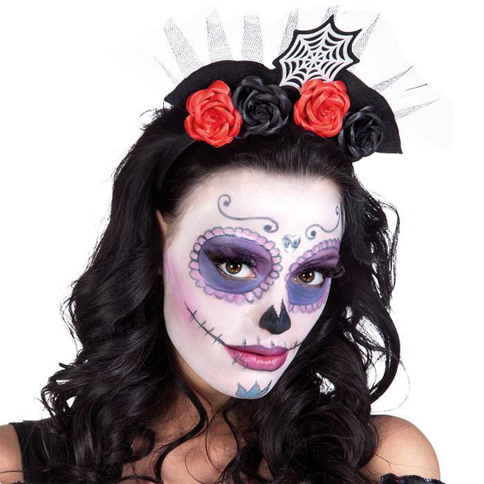 DreamLily Halloween-Blumenkrone, Handgefertigt – Dia De Los Muertos Kopfschmuck In Rosa, Für Partys & Kostüme