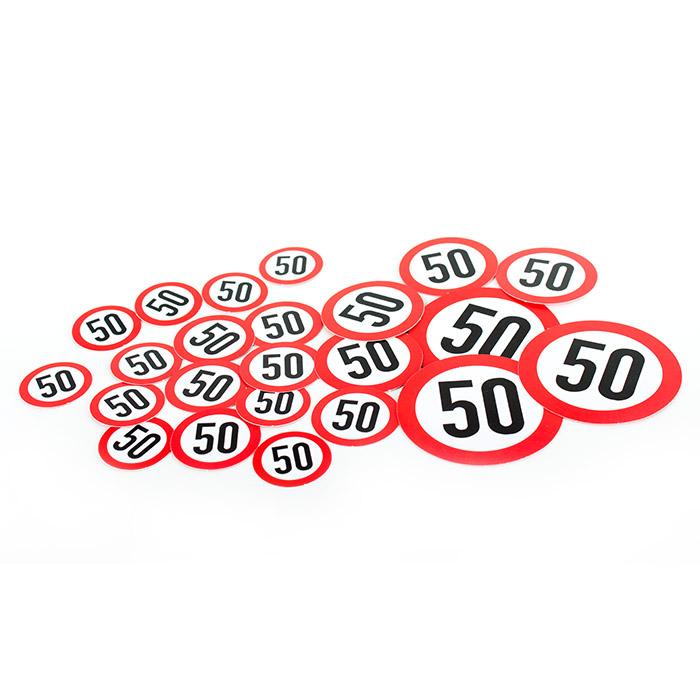 Xl Konfetti Verkehrsschild 50 Geburtstag 23 Tlg Gunstig Kaufen Bei Partydeko De