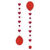 Ballon-Anhänger mit Box "Rote Herzen" 3er Pack