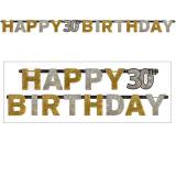 Buchstaben-Girlande "Glamouröse 30" Happy Birthday 2,1 m