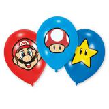 Bunt bedruckte Luftballons "Super Mario" 6er Pack