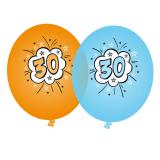 Bunte Luftballons "30. Geburtstag" 8er Pack