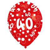 Bunte Luftballons 40. Geburtstag "Bubbels" 6er Pack