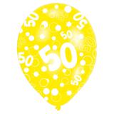 Bunte Luftballons 50. Geburtstag "Bubbels" 6er Pack