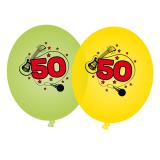 Bunte Luftballons "50. Geburtstag" 8er Pack