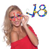 Bunte Partybrille "18. Geburtstag"