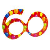 Bunte Partybrille "60. Geburtstag"-rot