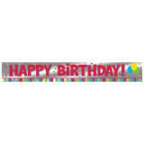 Bunter Folien-Banner "Happy Birthday" 183 cm