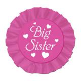 Button "Big Sister" in pink 9 cm