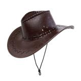 Cowboy-Hut aus Kunstleder Unisex-braun