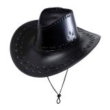 Cowboy-Hut aus Kunstleder Unisex-schwarz