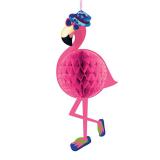 Deckenhänger aus Wabenpapier "Flamingo Party" 55 cm