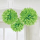 Deckenhänger "Einfarbige Blüte aus Papier" 3er Pack-grün