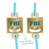 FBI-Strohhalme "Detektiv Alarm" 8er Pack