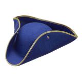Edler Dreispitz-Hut mit Goldrand-blau
