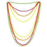 Einfarbige Neon-Perlenketten 4er Pack