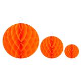 Einfarbiger Wabenpapier-Ball 2er Pack-orange-10 cm